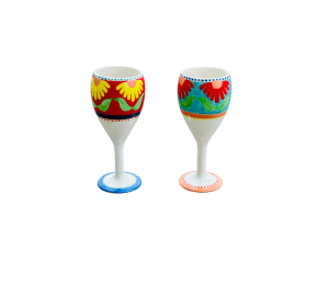 Edgewater Miami Color Me Mine Floral Wine Glass Set