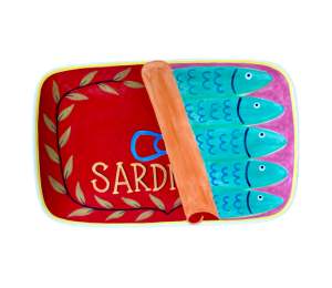 Edgewater Miami Color Me Mine Sardines Dinner Plate